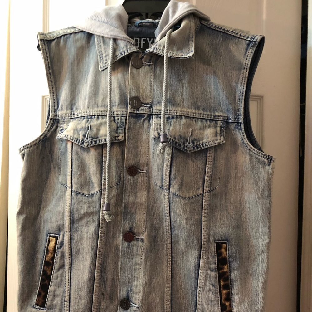 Denim Vest Hoodie